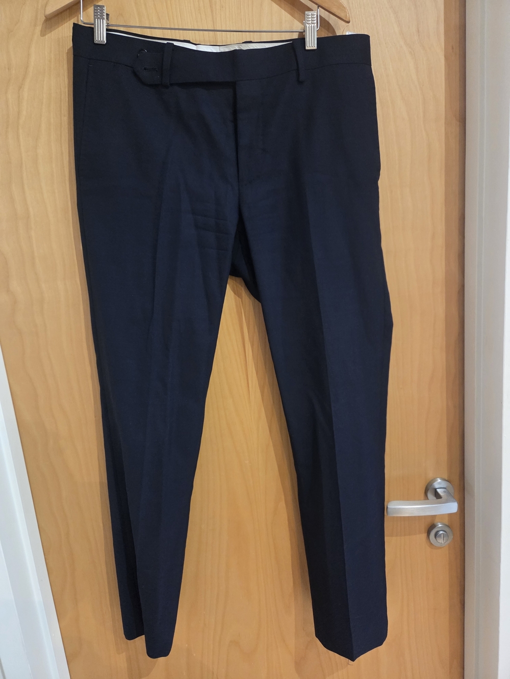 Men's 100% Wool Dress Pants in Navy - Classic Tailored Trousers